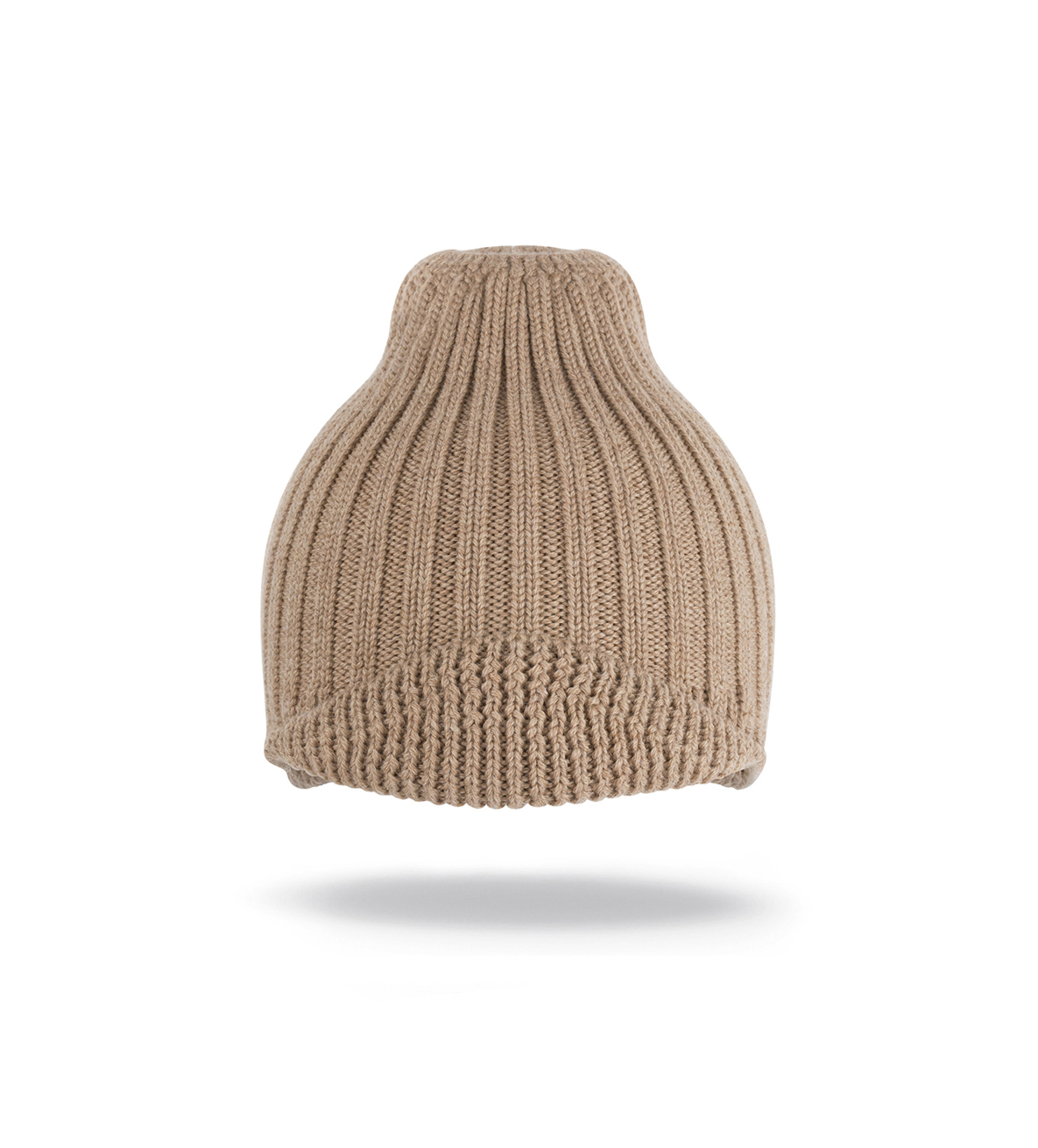 Czapka wywijana z wełny merino Caramel