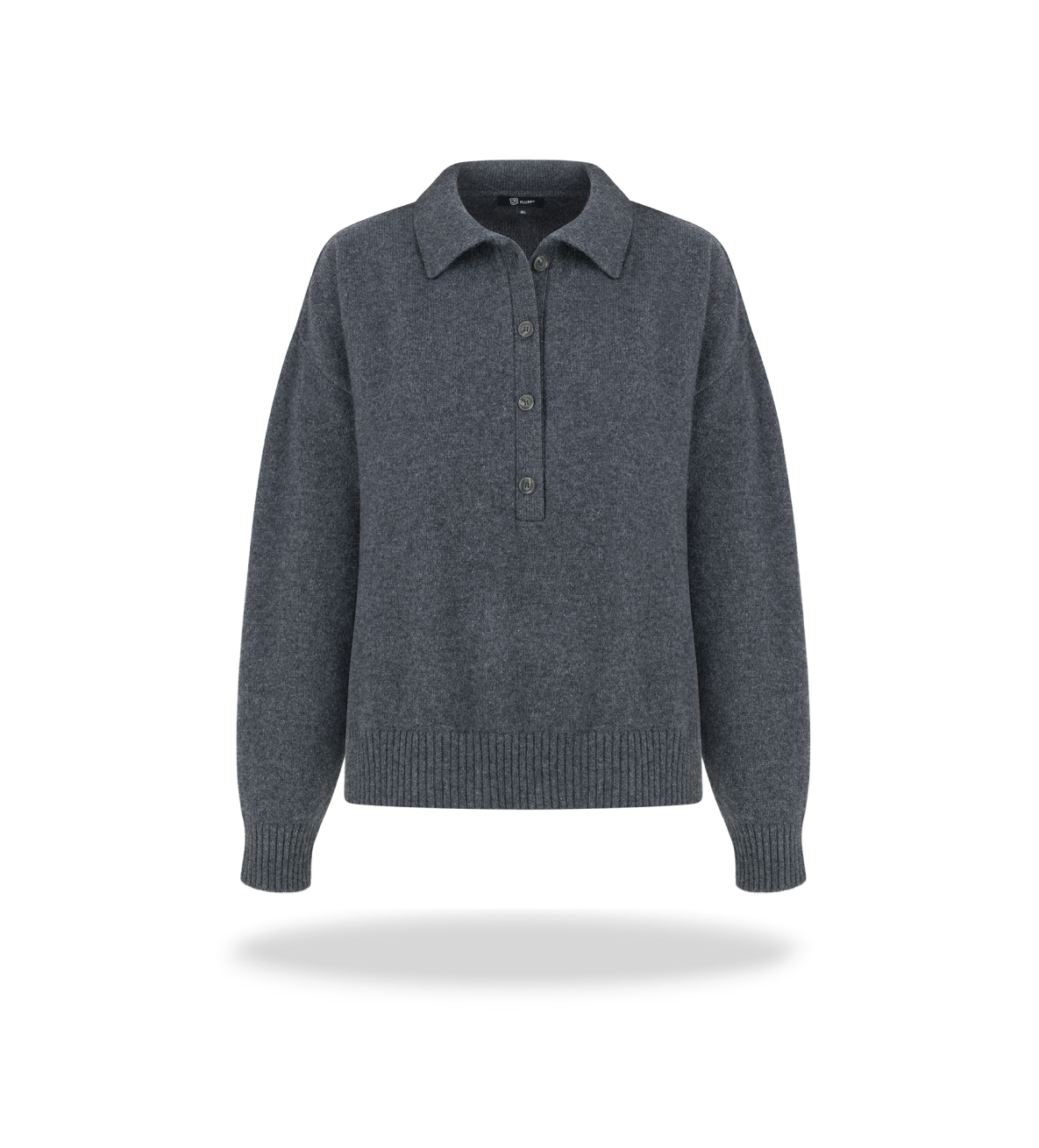 Sweter polo merino/kaszmir Grey